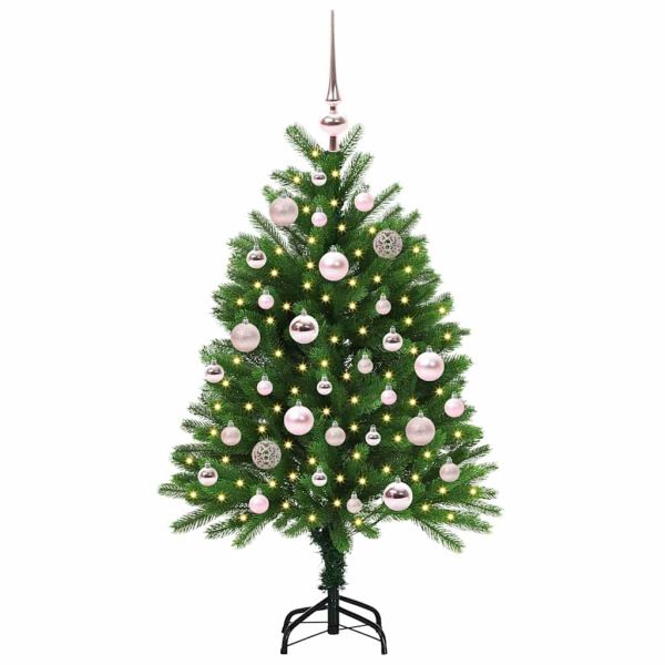Коледно дърво с 150 LED светодиода с поставка Зелен 120 cm ПЕ