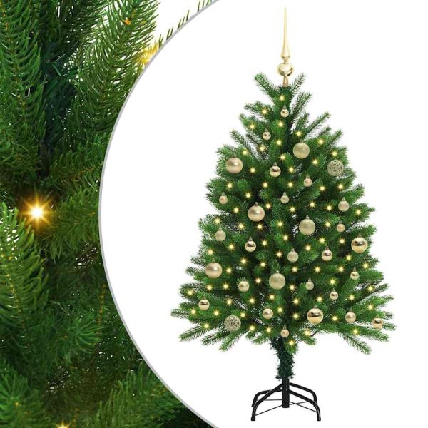 Коледно дърво с 150 LED светодиода с поставка Зелен 120 cm ПЕ