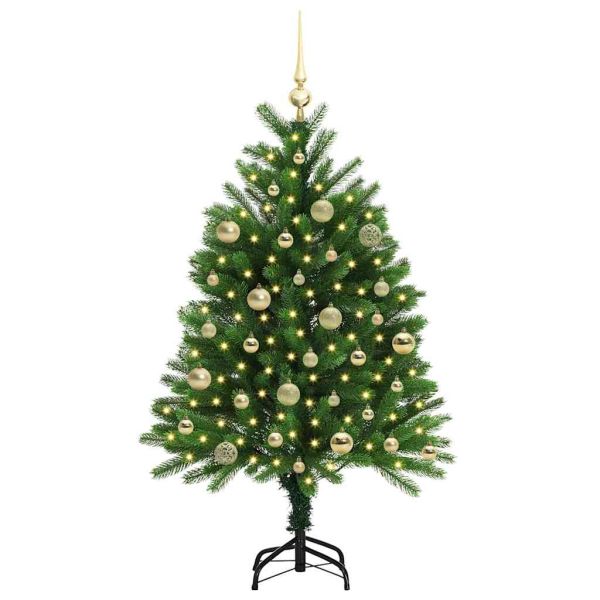 Коледно дърво с 150 LED светодиода с поставка Зелен 120 cm ПЕ
