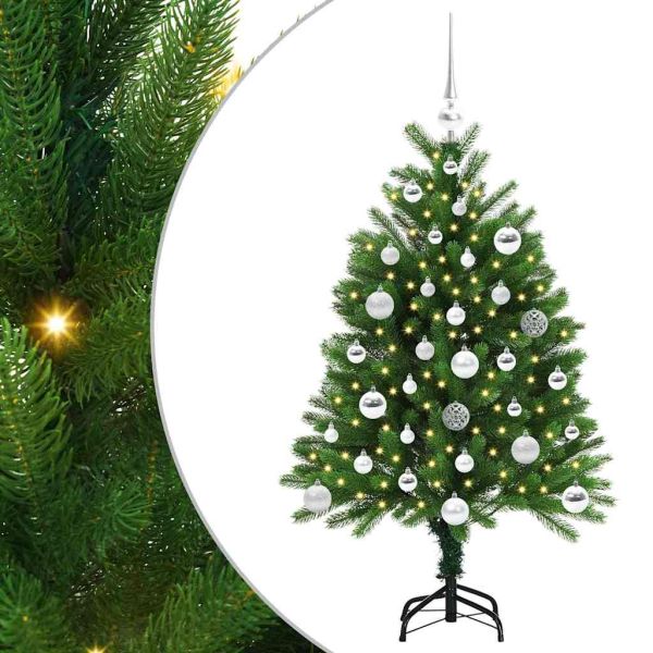 Коледно дърво с 150 LED светодиода с поставка Зелен 120 cm ПЕ