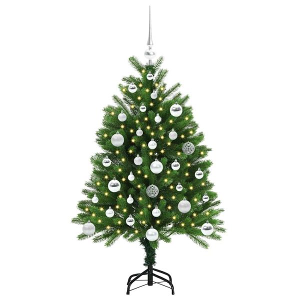 Коледно дърво с 150 LED светодиода с поставка Зелен 120 cm ПЕ