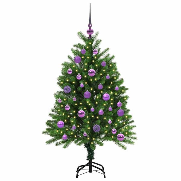 Коледно дърво с 150 LED светодиода с поставка Зелен 120 cm ПЕ