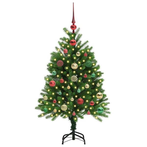 Коледно дърво с 150 LED светодиода с поставка Зелен 120 cm ПЕ