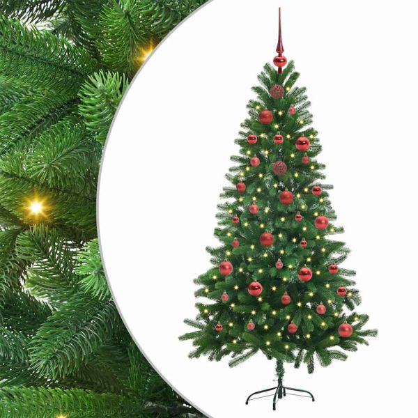 Коледно дърво с 150 LED светодиода с поставка Зелен 150 cm ПЕ