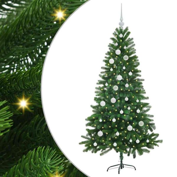 Коледно дърво с 150 LED светодиода с поставка Зелен 150 cm ПЕ
