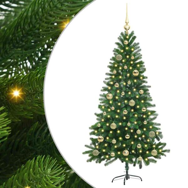 Коледно дърво с 150 LED светодиода с поставка Зелен 150 cm ПЕ