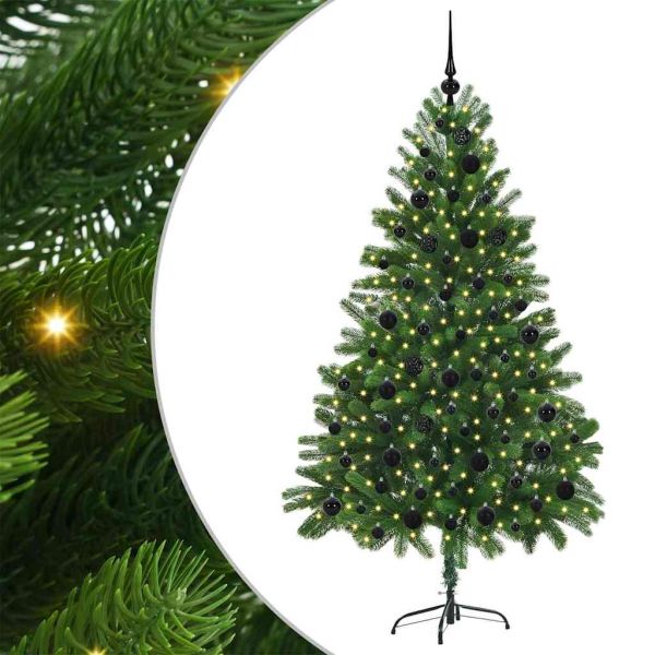 Коледно дърво с 300 LED светодиода с поставка Зелен 180 cm ПЕ