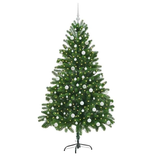 Коледно дърво с 300 LED светодиода с поставка Зелен 180 cm ПЕ