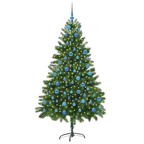 Коледно дърво с 300 LED светодиода с поставка Зелен 180 cm ПЕ