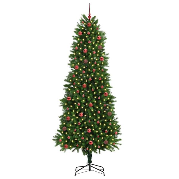 Коледно дърво с 300 LED светодиода с поставка Зелен 240 cm ПЕ