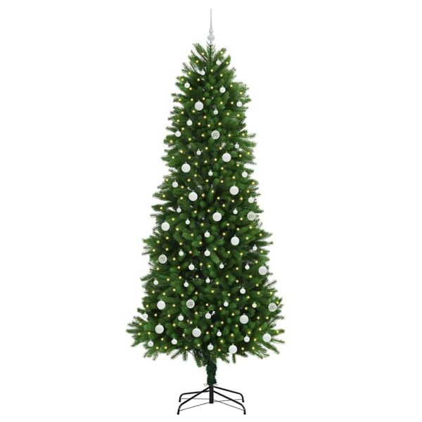 Коледно дърво с 300 LED светодиода с поставка Зелен 240 cm ПЕ