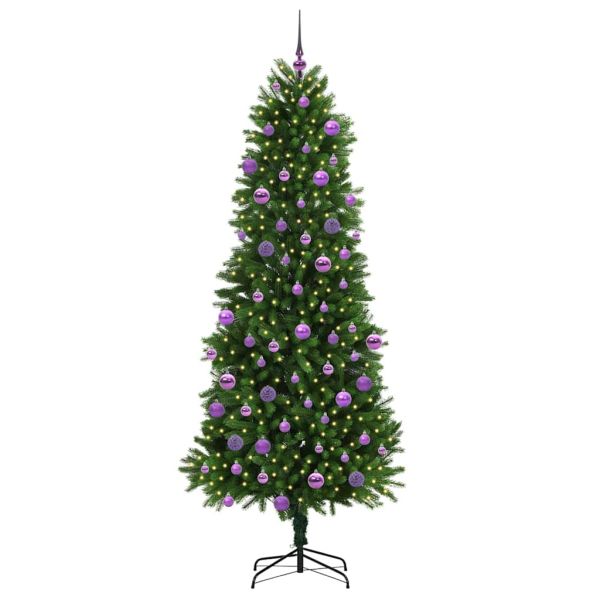Коледно дърво с 300 LED светодиода с поставка Зелен 240 cm ПЕ