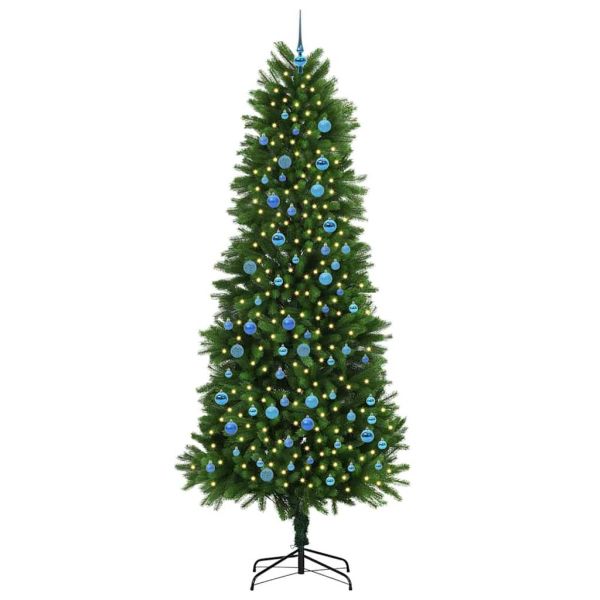 Коледно дърво с 300 LED светодиода с поставка Зелен 240 cm ПЕ