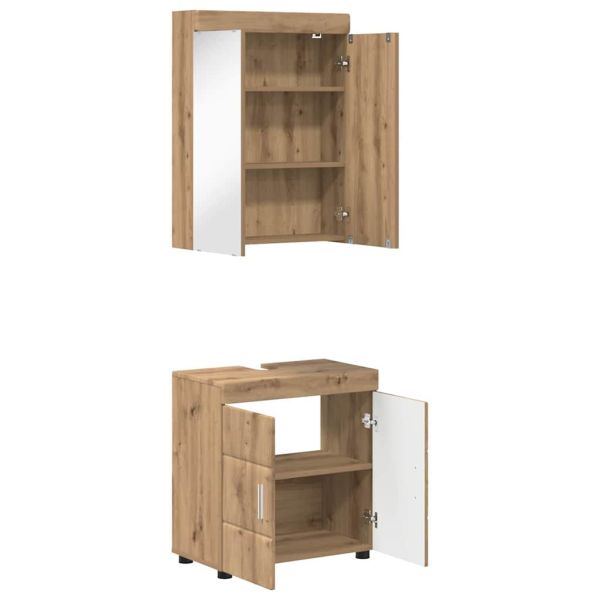 Комплект мебели за баня TULUM 2 pcs Дъб 60 x 34 x 63 см