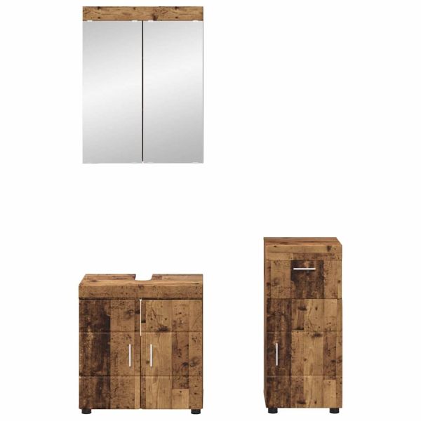 Комплект мебели за баня TULUM 3 pcs Старо дърво 60 x 34 x 63 см
