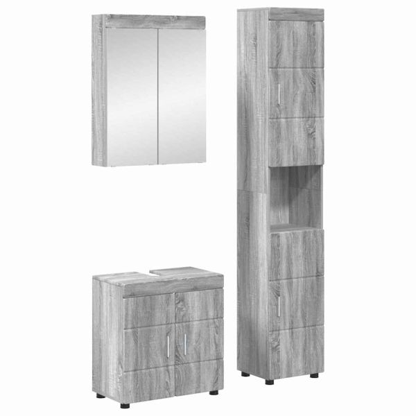 Комплект мебели за баня TULUM 3 pcs Сив Сонома 60 x 34 x 63 см
