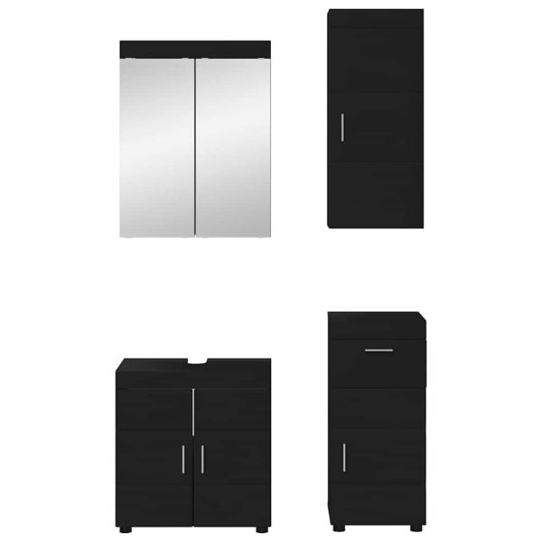 Комплект мебели за баня TULUM 4 pcs Черно 60 x 34 x 63 см