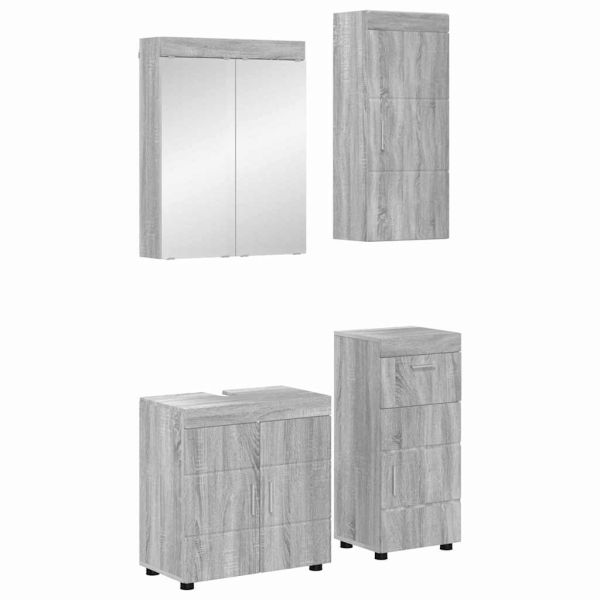 Комплект мебели за баня TULUM 4 pcs Сив Сонома 60 x 34 x 63 см