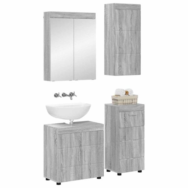 Комплект мебели за баня TULUM 4 pcs Сив Сонома 60 x 34 x 63 см