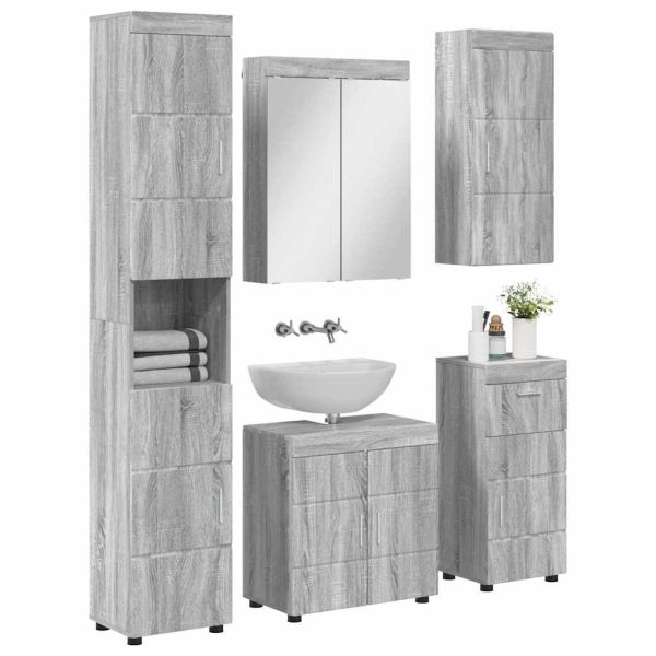 Комплект мебели за баня TULUM 5 pcs Сив Сонома 60 x 34 x 63 см