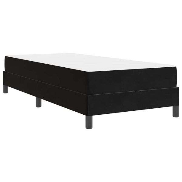 Легло с пружинирана основа с матрак Черно 100 x 210 cm текстил
