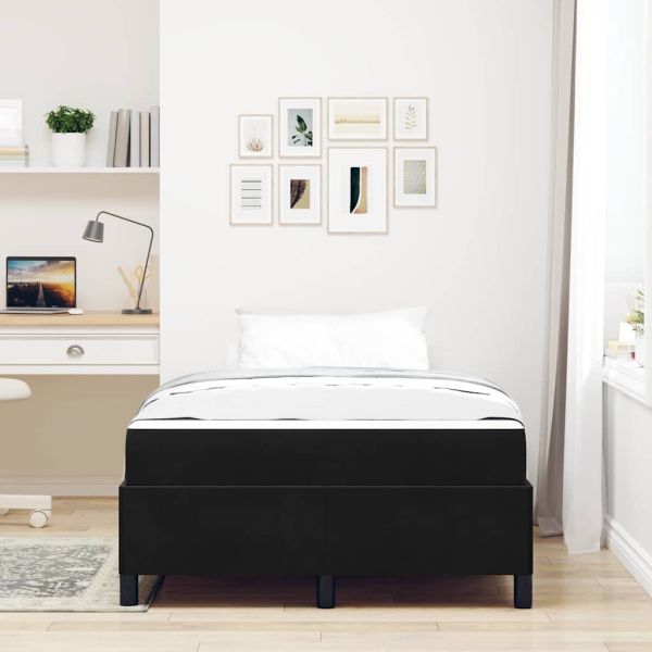 Рамка за легло с матрак Черно 120 x 190 cm текстил