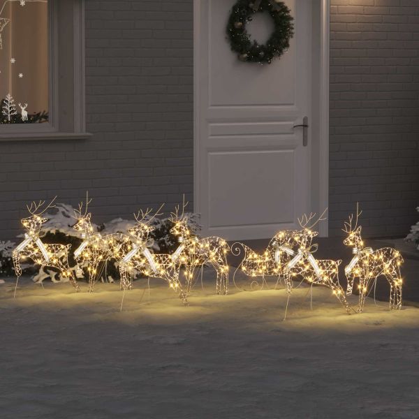 LED елени с 40 LED светодиода 7 pcs Златист PET