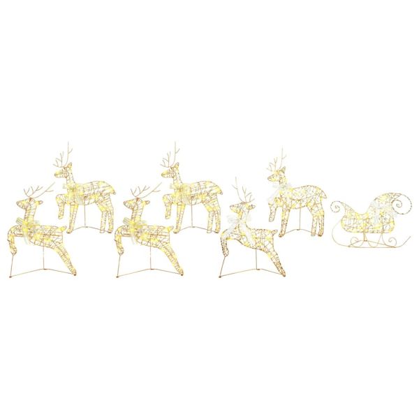 LED елени с 40 LED светодиода 7 pcs Златист PET