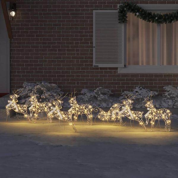 LED елени с 40 LED светодиода 7 pcs Златист PET