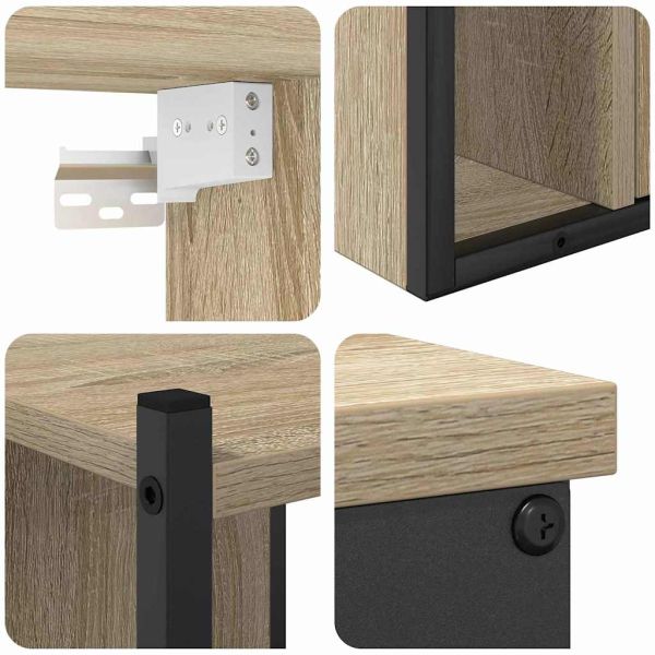 Комплект мебели за баня с рафт 4 pcs Сонома дъб Инженерно дърво