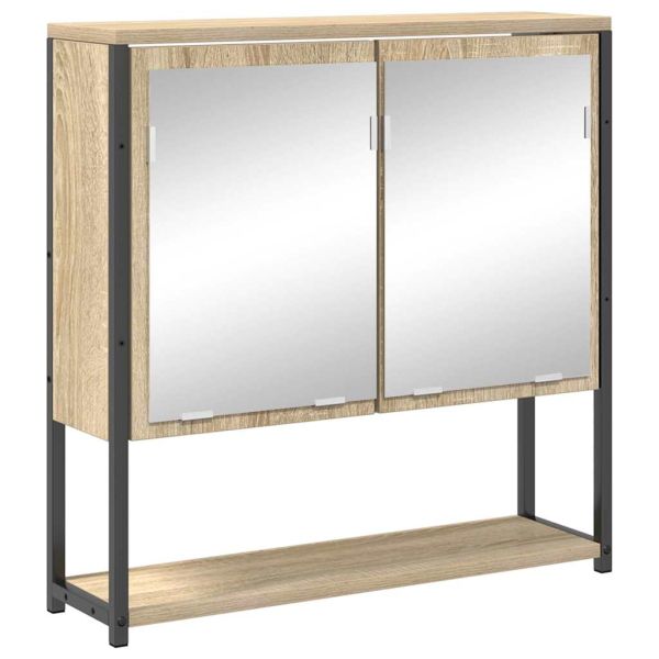 Комплект мебели за баня с рафт 4 pcs Сонома дъб Инженерно дърво