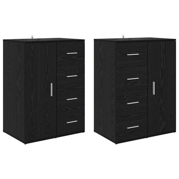 Скейдбордове с чекмедже Corona 2 pcs Черния дъб 59 x 39 x 80 см