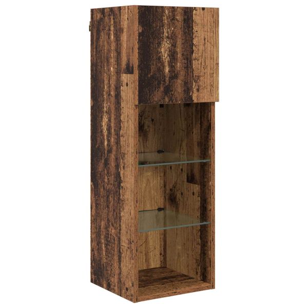 Телевизионен стенен шкаф 6 pcs Старо дърво Инженерно дърво