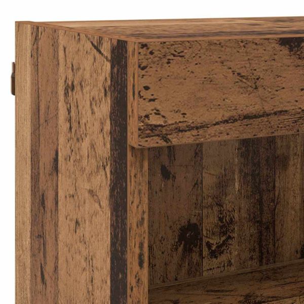 ТВ стенни единици с LED 6 pcs Старо дърво Инженерно дърво