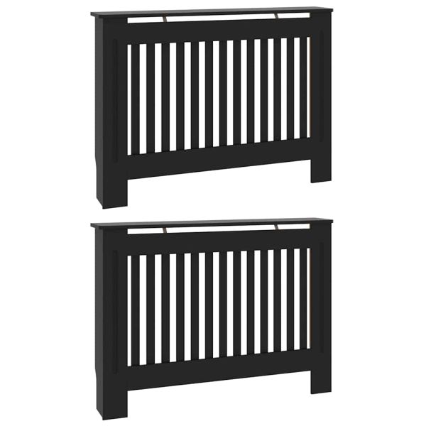 Калъф за радиатор 2 pcs Черно 112 x 19 x 81,5 см
