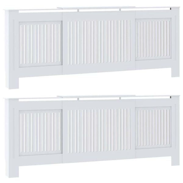 Калъф за радиатор 2 pcs Бяло 205 x 20,5 x 81,5 см