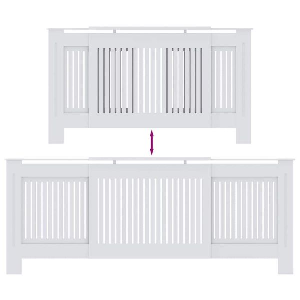 Калъф за радиатор 2 pcs Бяло 205 x 20,5 x 81,5 см