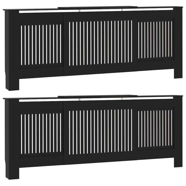 Калъф за радиатор 2 pcs Черно 205 x 20,5 x 81,5 см