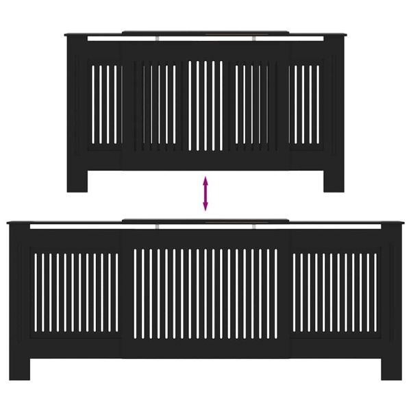 Калъф за радиатор 2 pcs Черно 205 x 20,5 x 81,5 см