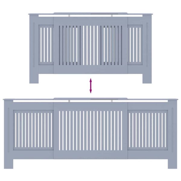 Калъф за радиатор 2 pcs Сив 205 x 20,5 x 81,5 см