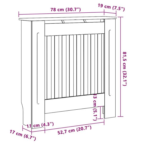 Калъф за радиатор Дъб сонома 78 x 19 x 81,5 см Инженерно дърво