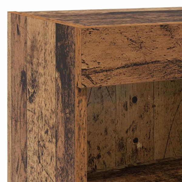 Комплект за стена на телевизор с LED 5 pcs Старо дърво