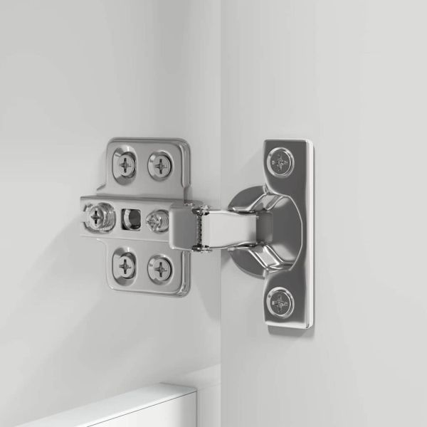 Комплект мебели за баня 3 pcs Лъскаво бяло Инженерно дърво