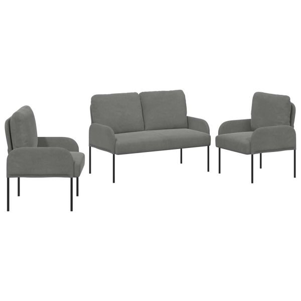 Комплекти дивани 3 pcs Тъмен сив 115 x 56 x 80 см Шперплат