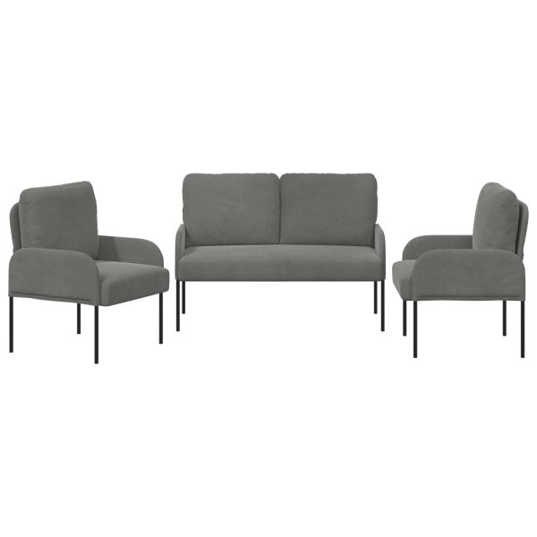 Комплекти дивани 3 pcs Тъмен сив 115 x 56 x 80 см Шперплат