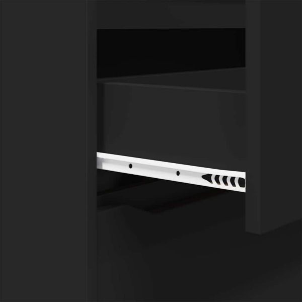 Шкафове за съхранение Черно 60 x 48 x 105 см Инженерно дърво