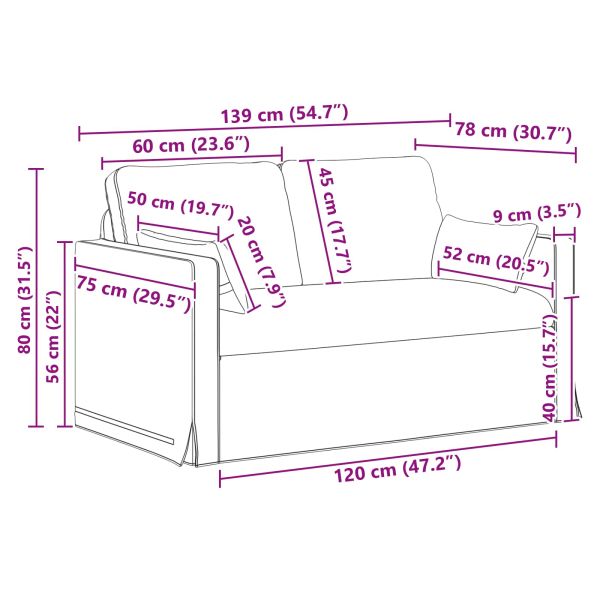 Комплект дивани 2 pcs Черно 139 x 78 x 80 см текстил
