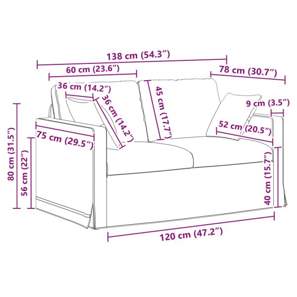 Комплект дивани 2 pcs Розово 138 x 78 x 80 см Кадифе