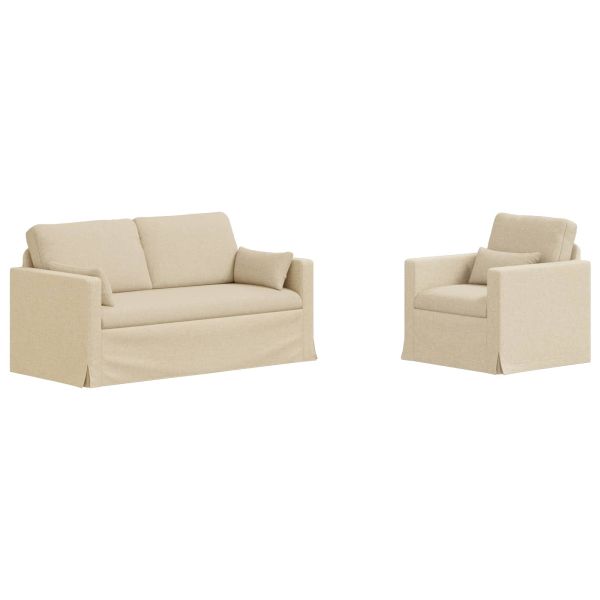 Комплект дивани 2 pcs Крем 158 x 78 x 80 см текстил