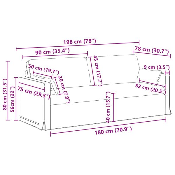 Комплект дивани 2 pcs Крем 158 x 78 x 80 см текстил